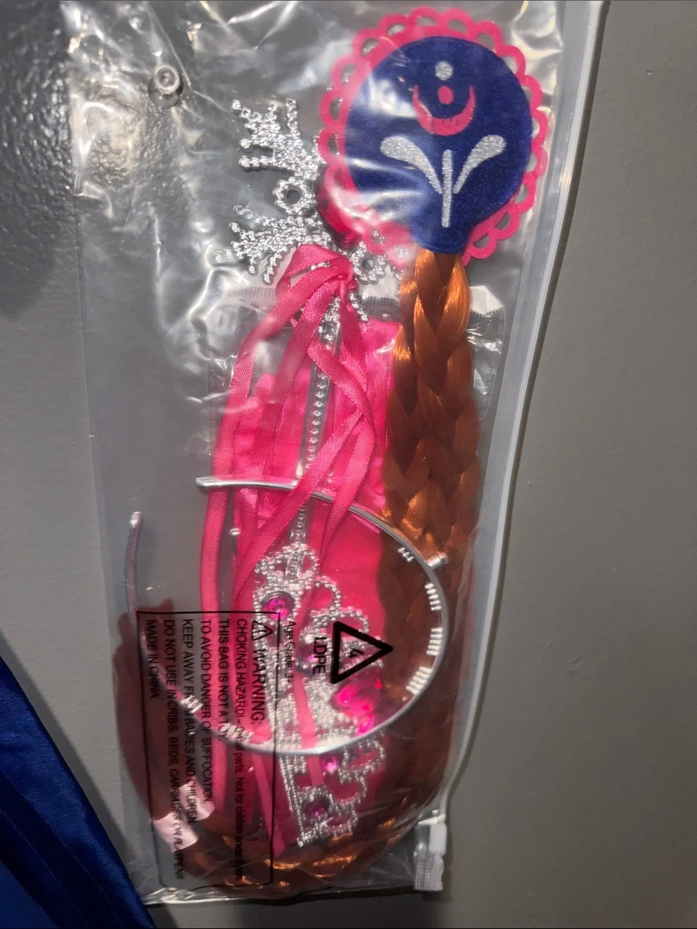 Frozen Anna inspired Blue & Pink Princess Cape Costume with Embroidered Bodie